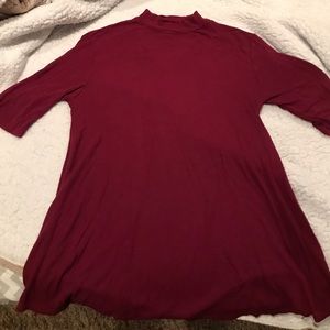 Dark red tunic tee